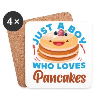 Pancake Lover Kids Boy Just A Boy - Untersetzer (4er-Set) - Weiß - Vorne