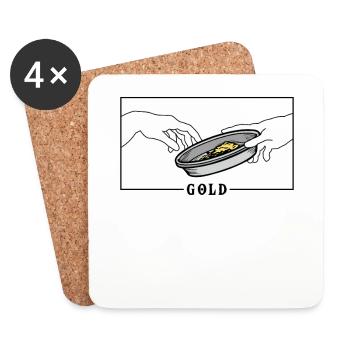 Michel-Ange Création d’Adam Gold Prospecting - Dessous de verre (lot de 4) - blanc - Devant