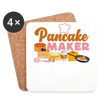 Pancake Lover Kids Pancake Maker - Coasters (set of 4) - white - Front