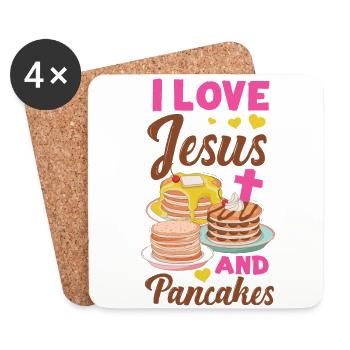 Les enfants amoureux des crêpes J’aime Jésus - Dessous de verre (lot de 4) - blanc - Devant
