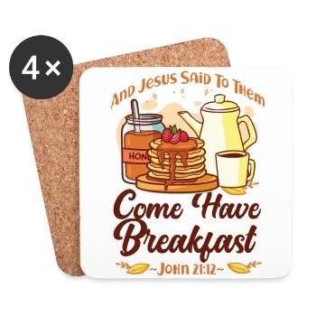 Pancake Lover Kids Bible Quote - Untersetzer (4er-Set) - Weiß - Vorne