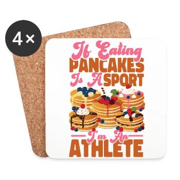 Amoureux des crêpes Enfants si vous mangez - Dessous de verre (lot de 4) - blanc - Devant
