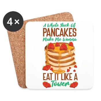 Pancake Lover Kids A Whole Stack - Coasters (set of 4) - white - Front