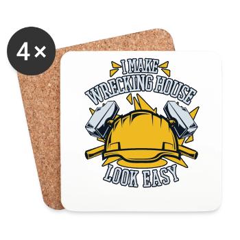 I Make Wrecking House Look Easy Experts House - Coasters (set of 4) - white - Front