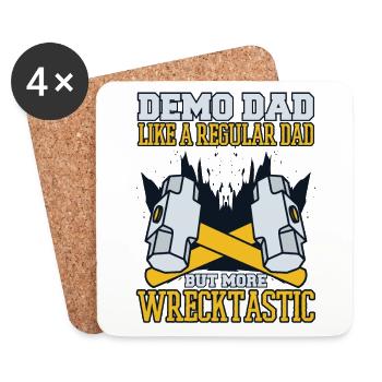 Demo Papa Mehr Wrecktastic Heimwerkerhaus - Untersetzer (4er-Set) - Weiß - Vorne