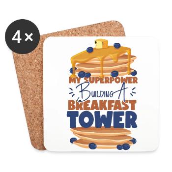 Pancake Lover Kids My Superpower - Untersetzer (4er-Set) - Weiß - Vorne