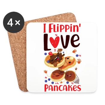 Les enfants amoureux des crêpes que j’adore - Dessous de verre (lot de 4) - blanc - Devant