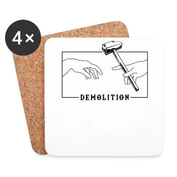Michel-Ange Création de la maison de démolition Adam - Dessous de verre (lot de 4) - blanc - Devant