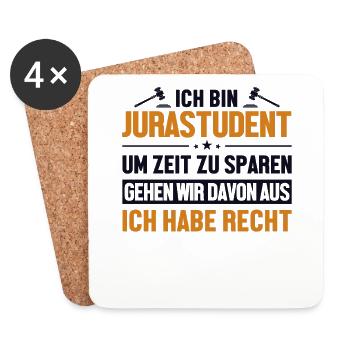 Jurastudent hat immer Recht Law School Students - Untersetzer (4er-Set) - Weiß - Vorne