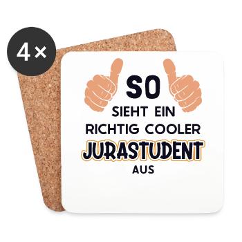 So sieht ein cooler Jurastudent aus Law School - Untersetzer (4er-Set) - Weiß - Vorne