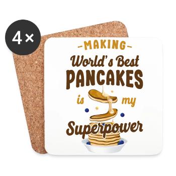 Pancake Lover Kids Making World's - Coasters (set of 4) - white - Front