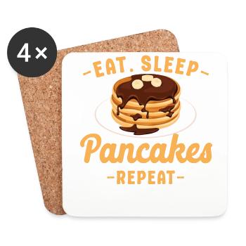 Pancake Lover Kids Eat Sleep - Coasters (set of 4) - white - Front