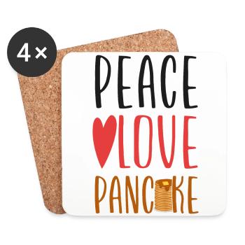 Amoureux des crêpes Enfants Fille Paix Amour - Dessous de verre (lot de 4) - blanc - Devant