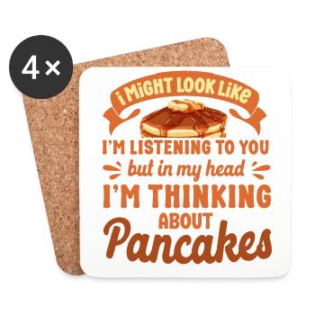Amoureux des crêpes Enfants Je pourrais regarder - Dessous de verre (lot de 4) - blanc - Devant