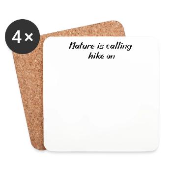 Hiking - Nature is calling, hike on - Coasters (set of 4) - white - Front