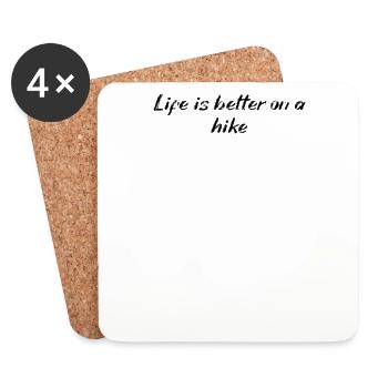 Hiking - Life is better on a hike - Coasters (set of 4) - white - Front