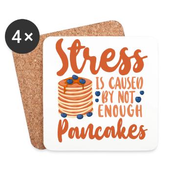 Pancake Lover Kids Stress Is - Untersetzer (4er-Set) - Weiß - Vorne