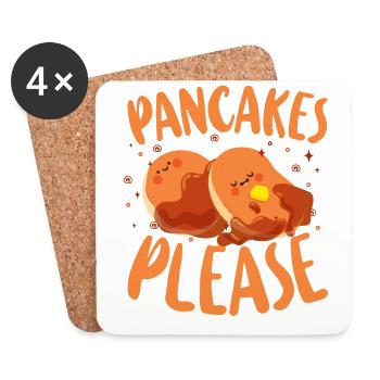 Pancake Lover Kids Pancakes Please - Coasters (set of 4) - white - Front
