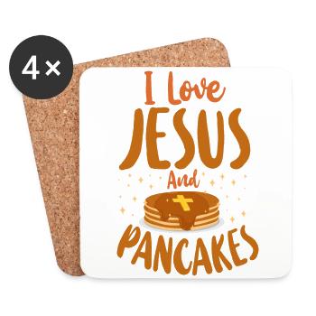 Les enfants amoureux des crêpes J’aime Jésus - Dessous de verre (lot de 4) - blanc - Devant