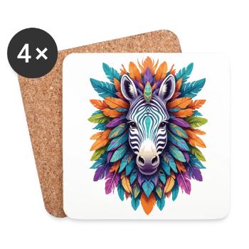 Zebra Mandala Traumfänger Design In Bohemian Stil - Untersetzer (4er-Set) - Weiß - Vorne