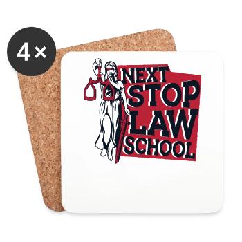 Next Stop Law School Law School Universitätsrecht - Untersetzer (4er-Set) - Weiß - Vorne