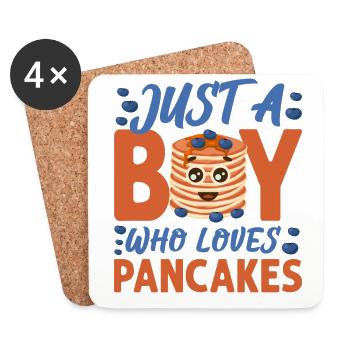 Pancake Lover Kids Boy Just A Boy - Untersetzer (4er-Set) - Weiß - Vorne