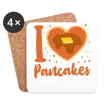 Amoureux des crêpes Enfants Coeur que j’aime - Dessous de verre (lot de 4) - blanc - Devant