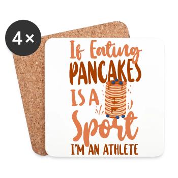 Amoureux des crêpes Enfants si vous mangez - Dessous de verre (lot de 4) - blanc - Devant