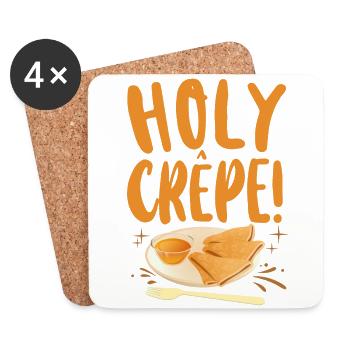 Pancake Lover Kids Pun Holy Crepe - Coasters (set of 4) - white - Front