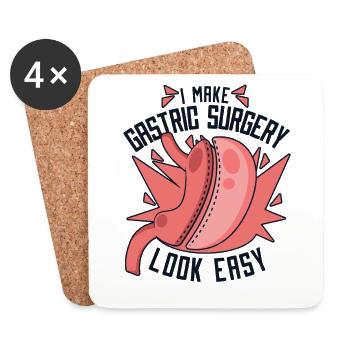 Je donne l’impression que la chirurgie gastrique est facile Bariatrique - Dessous de verre (lot de 4) - blanc - Devant