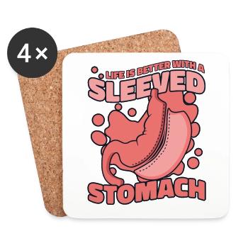 Life Is Better With A Sleeved Stomach Gastric - Coasters (set of 4) - white - Front