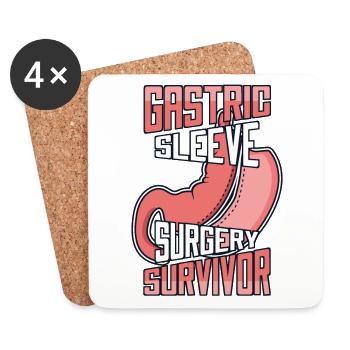 Chirurgie de la sleeve gastrique Survivant Bariatrique Gastrique - Dessous de verre (lot de 4) - blanc - Devant