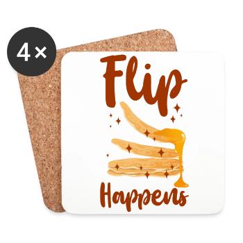 Pancake Lover Kids Pun Flip - Untersetzer (4er-Set) - Weiß - Vorne