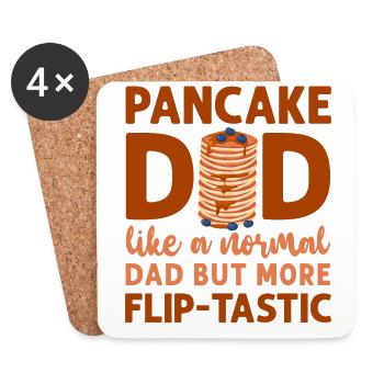 Amateur de crêpes Enfants Papa Crêpe Papa - Dessous de verre (lot de 4) - blanc - Devant