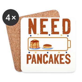 Pancake Lover Kids Batterie Besoin - Dessous de verre (lot de 4) - blanc - Devant