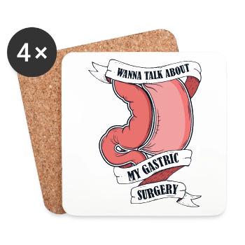 Je veux parler de ma chirurgie gastrique Gastrique - Dessous de verre (lot de 4) - blanc - Devant