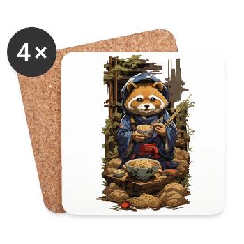Marderhund Japanische Ramen Nudelsuppen Aesthetic - Untersetzer (4er-Set) - Weiß - Vorne