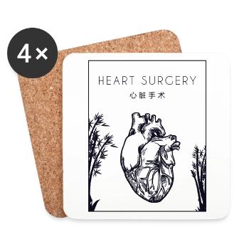 Chirurgie cardiaque Chinois Hanzi Greffe à cœur ouvert - Dessous de verre (lot de 4) - blanc - Devant