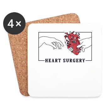Michel-Ange Création d’Adam Chirurgie cardiaque - Dessous de verre (lot de 4) - blanc - Devant