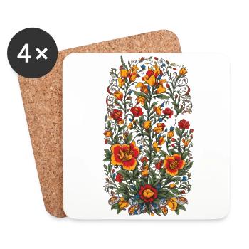 Blumen Vintage Ästhetische Streetwear Design - Untersetzer (4er-Set) - Weiß - Vorne