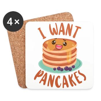 Amoureux des crêpes Les enfants je veux des crêpes - Dessous de verre (lot de 4) - blanc - Devant