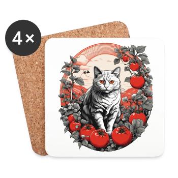 Cat In The Garden Domestic Cats Owner Cats Lady - Coasters (set of 4) - white - Front