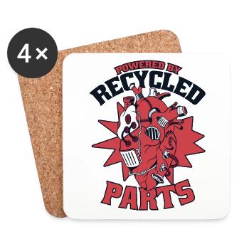 Propulsé par des pièces recyclées Transplant Open Heart - Dessous de verre (lot de 4) - blanc - Devant
