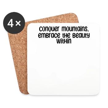 Randonnée - Partez à la conquête des montagnes, embrassez la beauté - Dessous de verre (lot de 4) - blanc - Devant