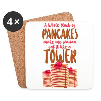 Pancake Lover Kids A Whole Stack - Coasters (set of 4) - white - Front