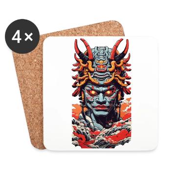Ästhetische Yokai Oni Ukiyo-E Japan Dämon Design - Untersetzer (4er-Set) - Weiß - Vorne