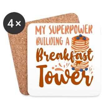 Pancake Lover Kids My Superpower - Untersetzer (4er-Set) - Weiß - Vorne