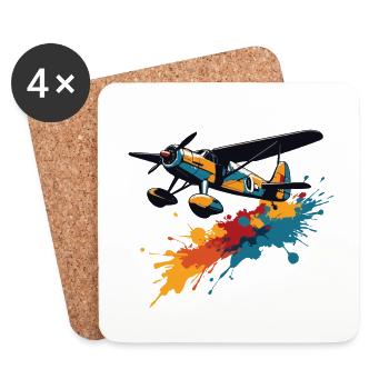Model Airplane Pilot Airplane Hobby Passion - Coasters (set of 4) - white - Front
