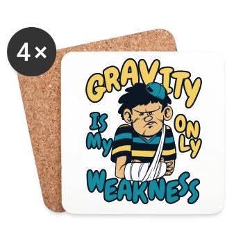 Gravity Is My Only Weakness Broken Finger Bone - Coasters (set of 4) - white - Front