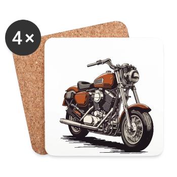 Moto Motard Streetwear Style de course rétro - Dessous de verre (lot de 4) - blanc - Devant